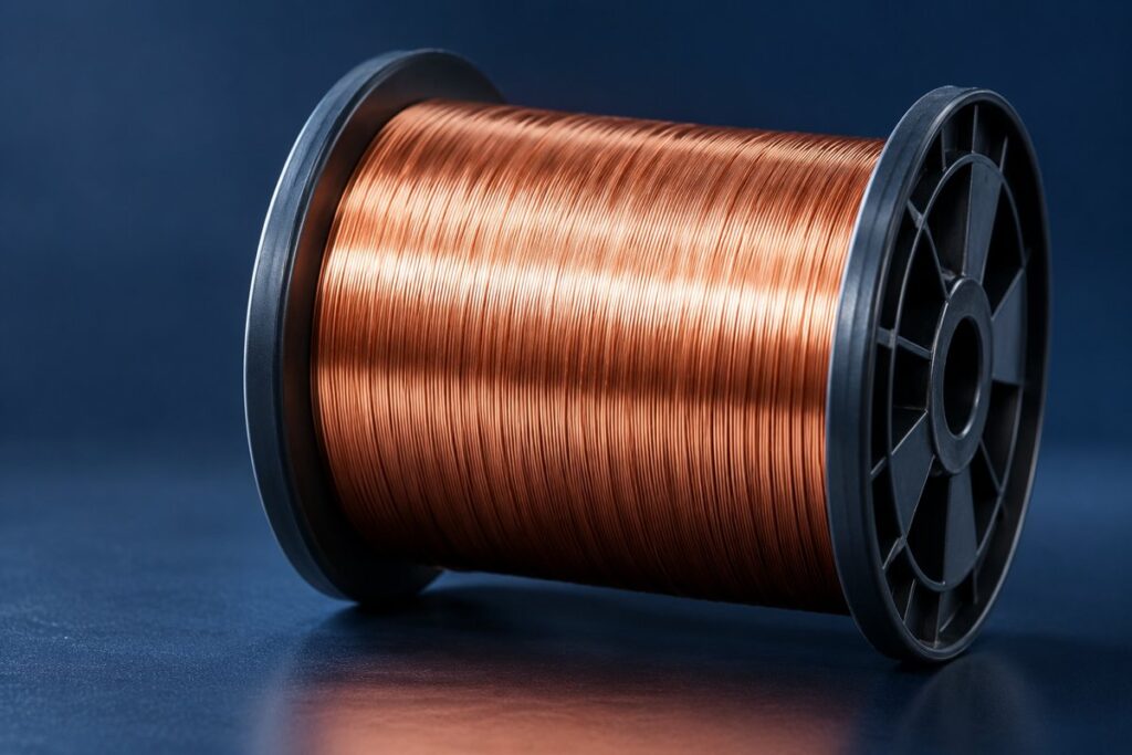 Copper winding wire on a spool