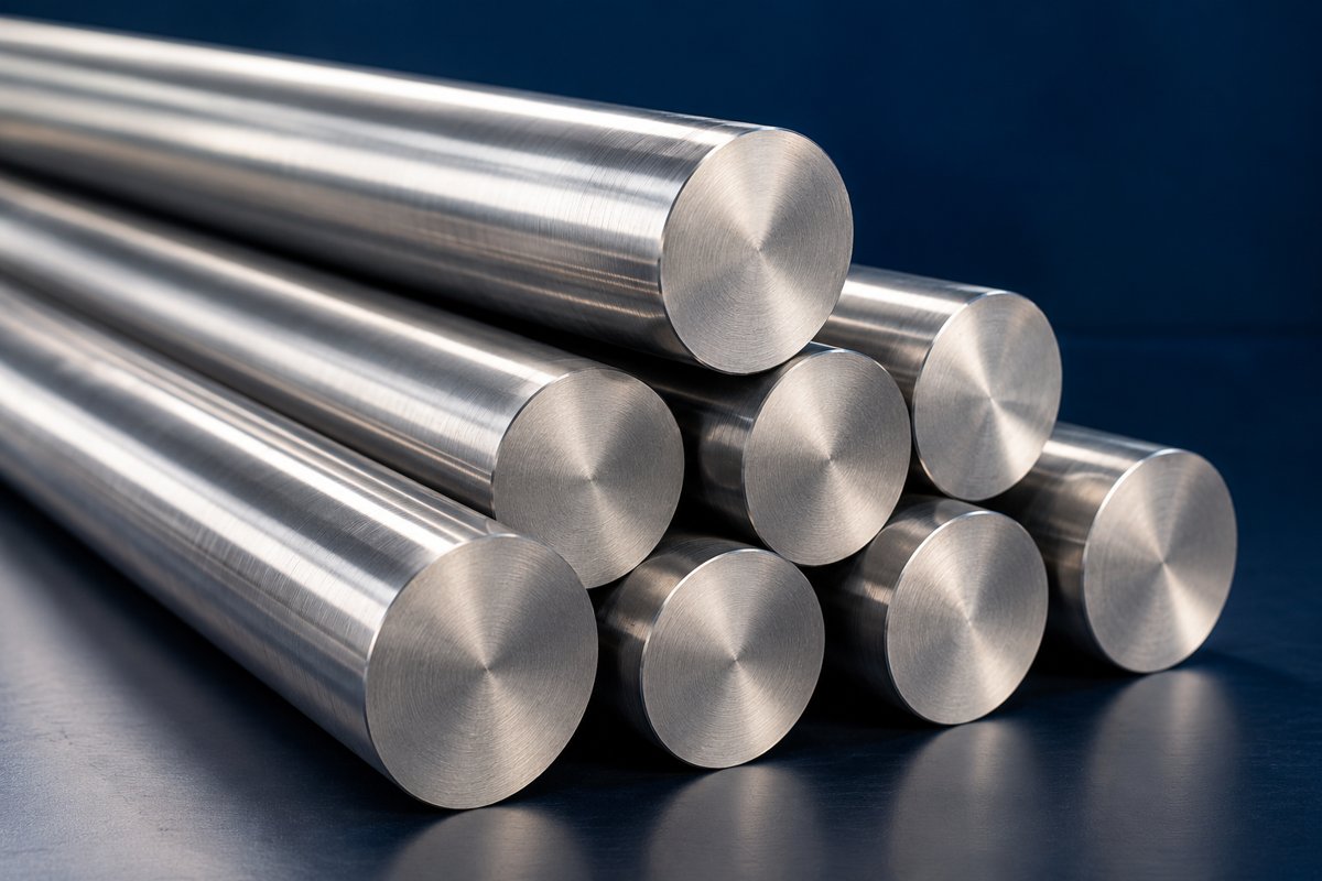 Illustrative solid silver stainless steel round bars; final configuration confirmed during enquiry
